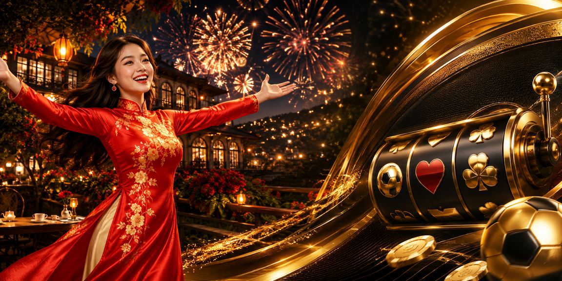 Người chơi slot game tại Đà Lạt với trang phục áo dài truyền thống