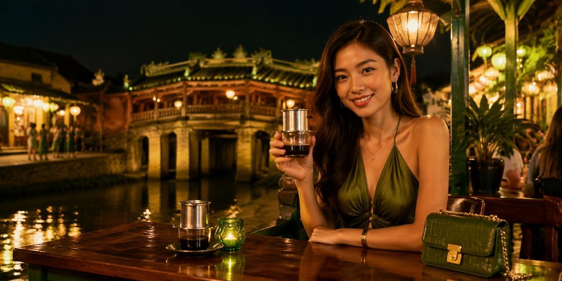 Phong cảnh Hội An với không khí giải trí và cafe đặc trưng Việt Nam