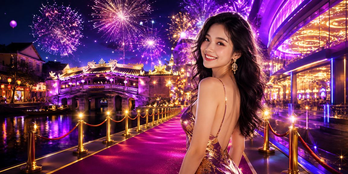 Không khí chơi slot game tại chợ đêm Hội An buổi tối