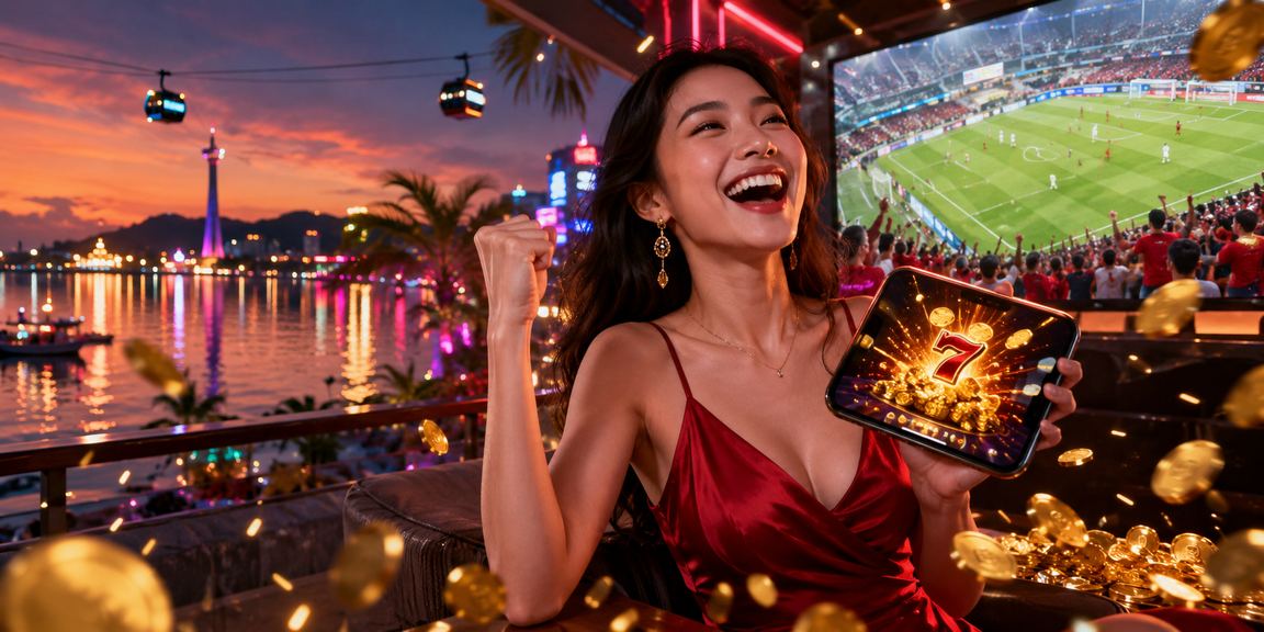 Màn hình slot game neon tại Phú Quốc trên thiết bị di động