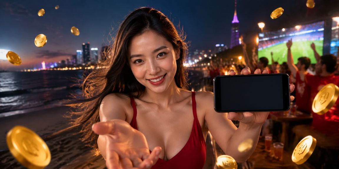 Người dùng Sài Gòn theo dõi kèo thể thao qua điện thoại tại bãi biển
